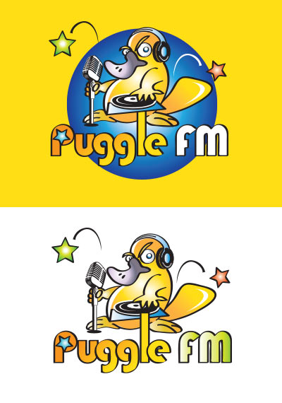 Puggle FM logo design