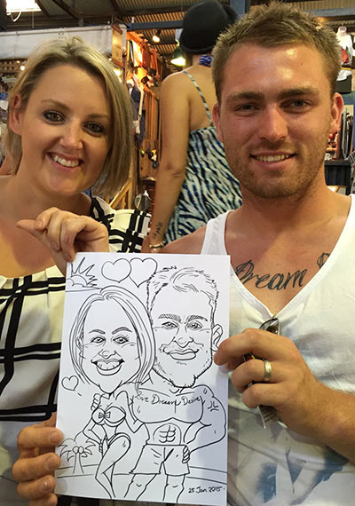 Fremantle Market Live caricature 25