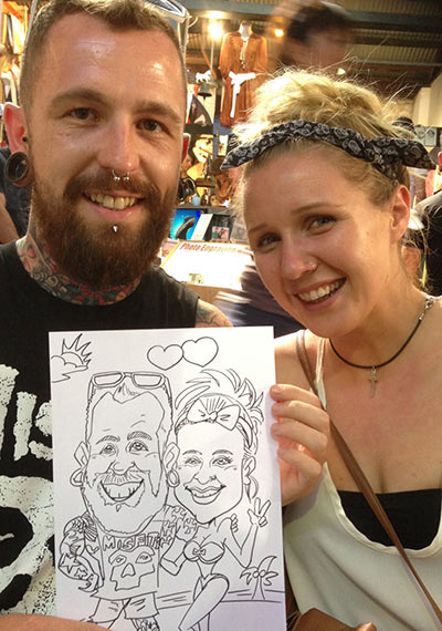 Fremantle Market Live caricature 24