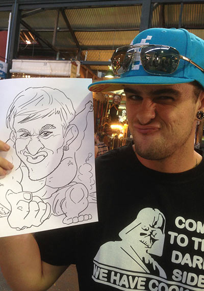 Fremantle Market Live caricature 18