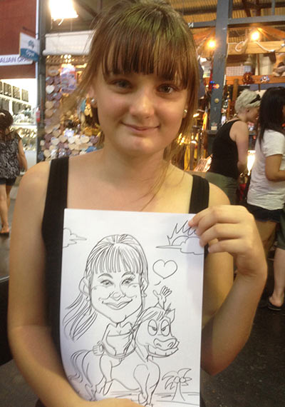 Fremantle Market Live caricature 16