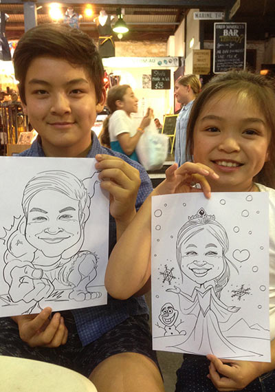 Fremantle Market Live caricature 13