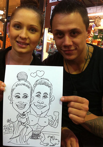 Fremantle Market Live caricature 4