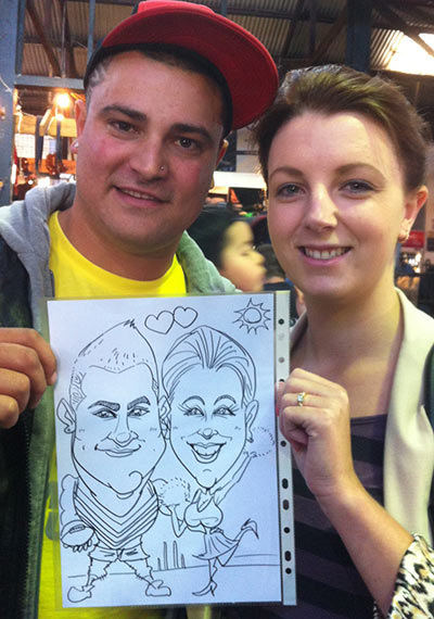 Fremantle Market Live caricature 3