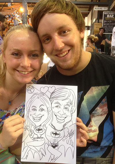 Fremantle Market Live caricature 2