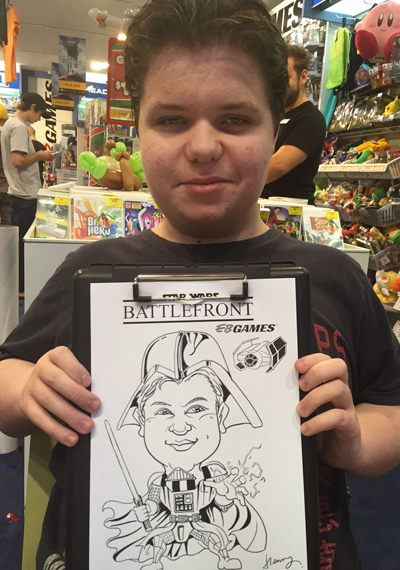 EB Games Live caricature 5