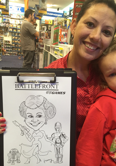 EB Games Live caricature 4