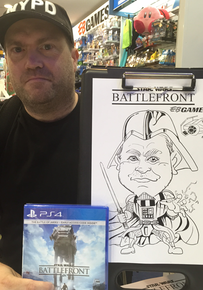 EB Games Live caricature 3