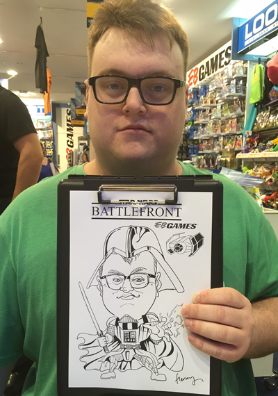 EB Games Live caricature 1