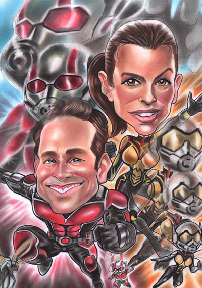 antman and wasp caricature