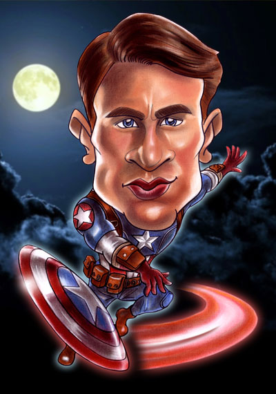 captain america caricature